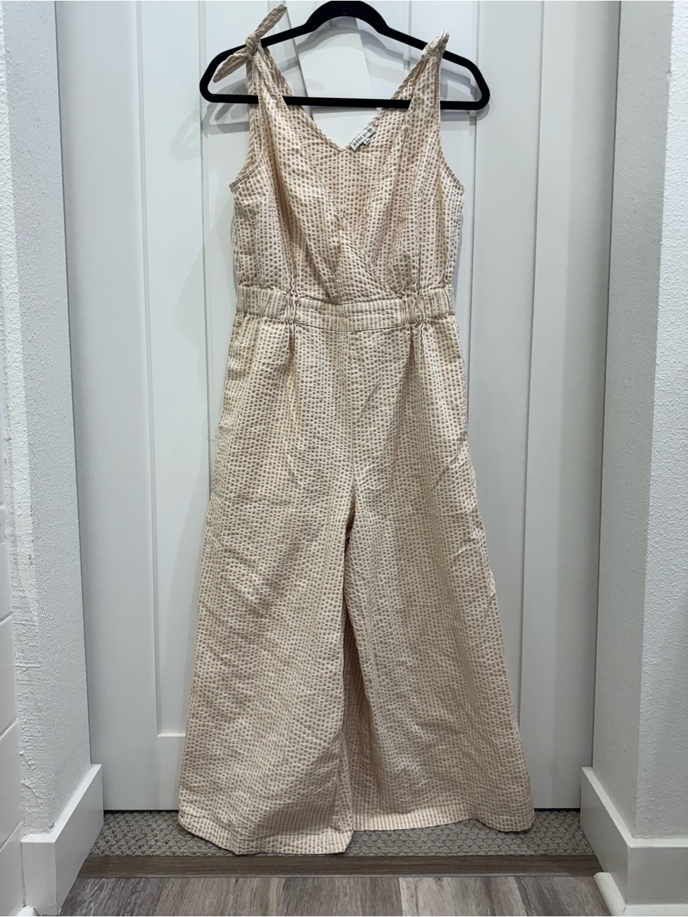 Moon River gingham wide-leg jumpsuit